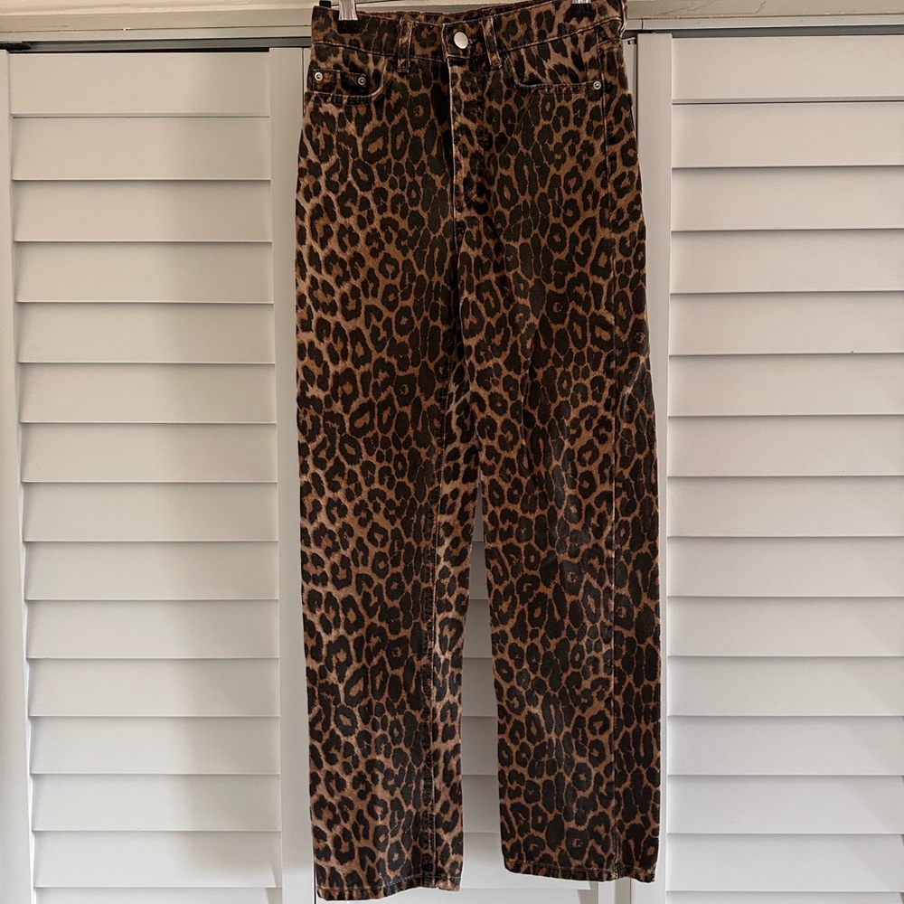 Zara TRF Leopard Print Pants in Brown and Black